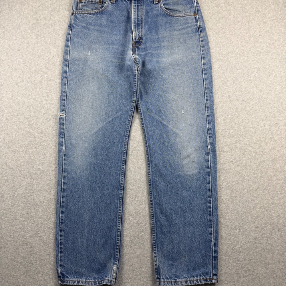 Vintage Levi's 505 Jeans Mens 36x31 Blue Straight Thrashed Denim Made in Canada